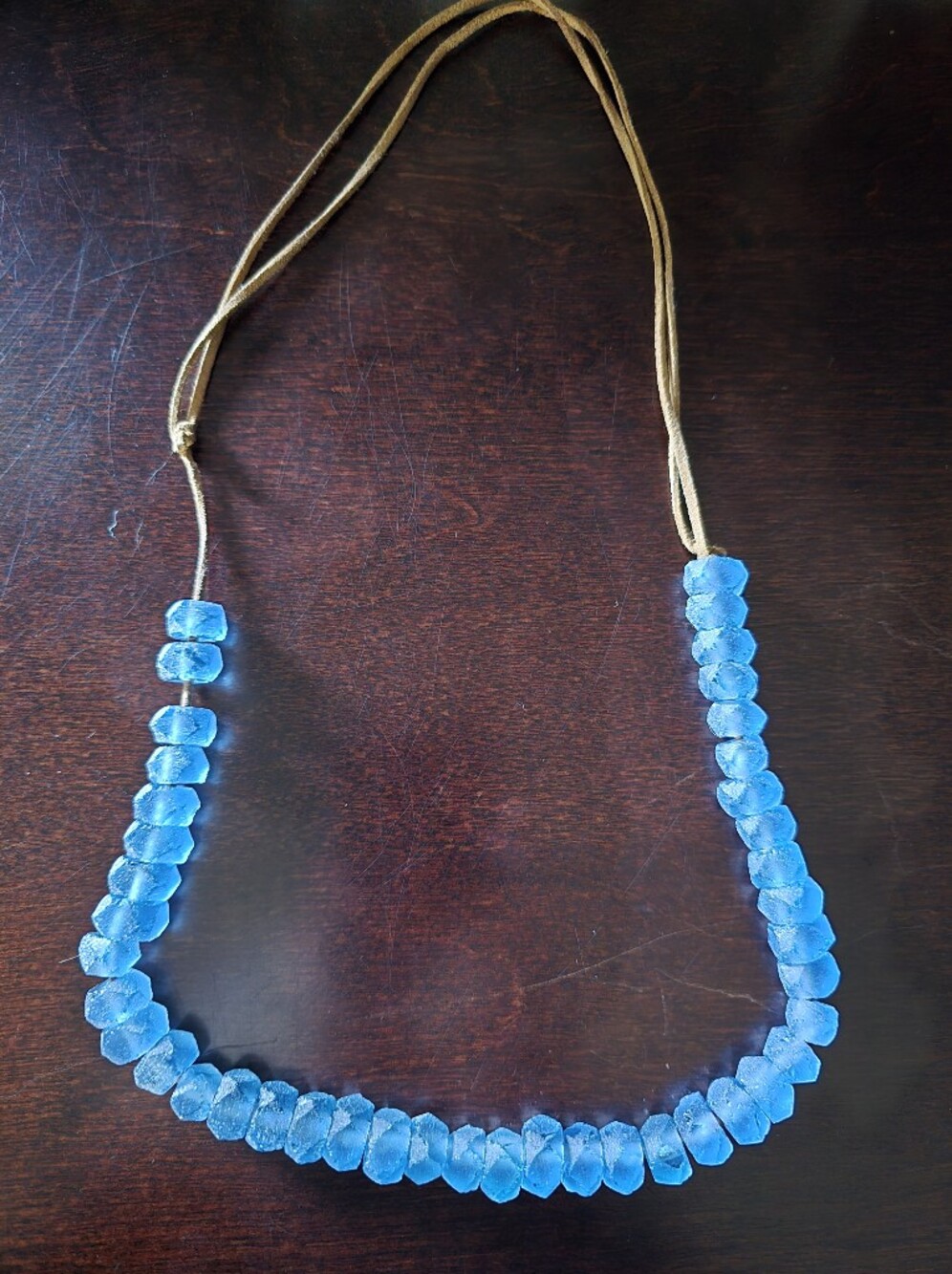 Seaglass Necklace with Leather Cord